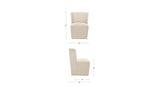 Cormac White Mist Rolling Dining Chair - Ornate Home