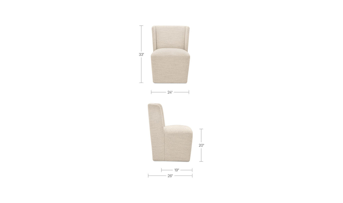 Cormac White Mist Rolling Dining Chair - Ornate Home