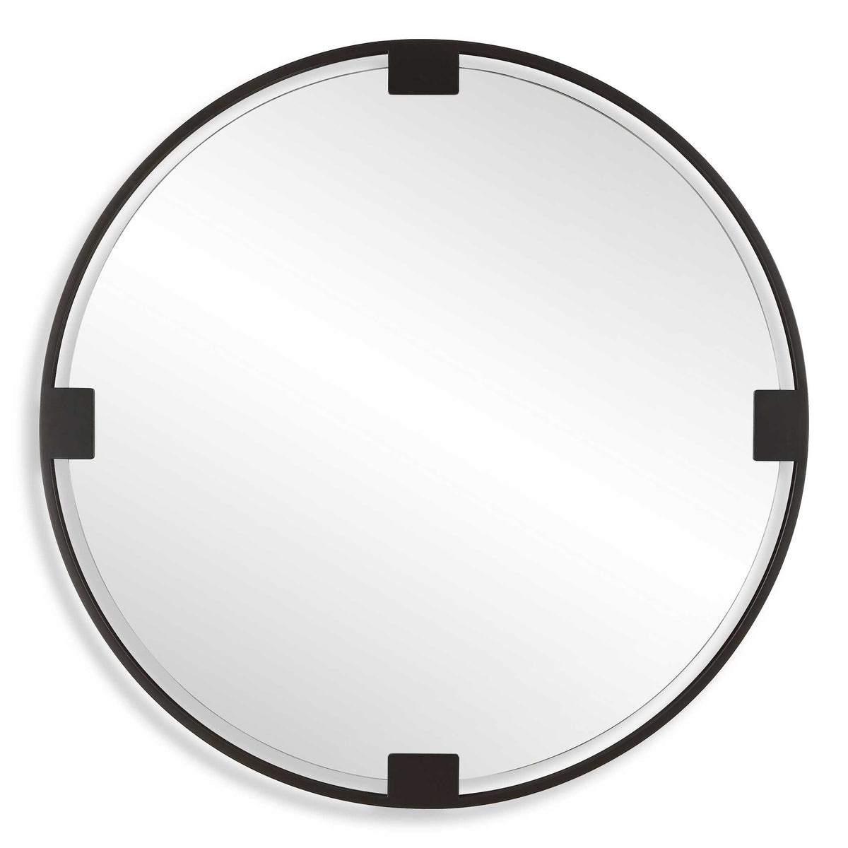 Cornelia Bronze/Black Round Mirror - Ornate Home