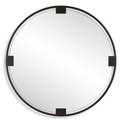 Cornelia Bronze/Black Round Mirror - Ornate Home