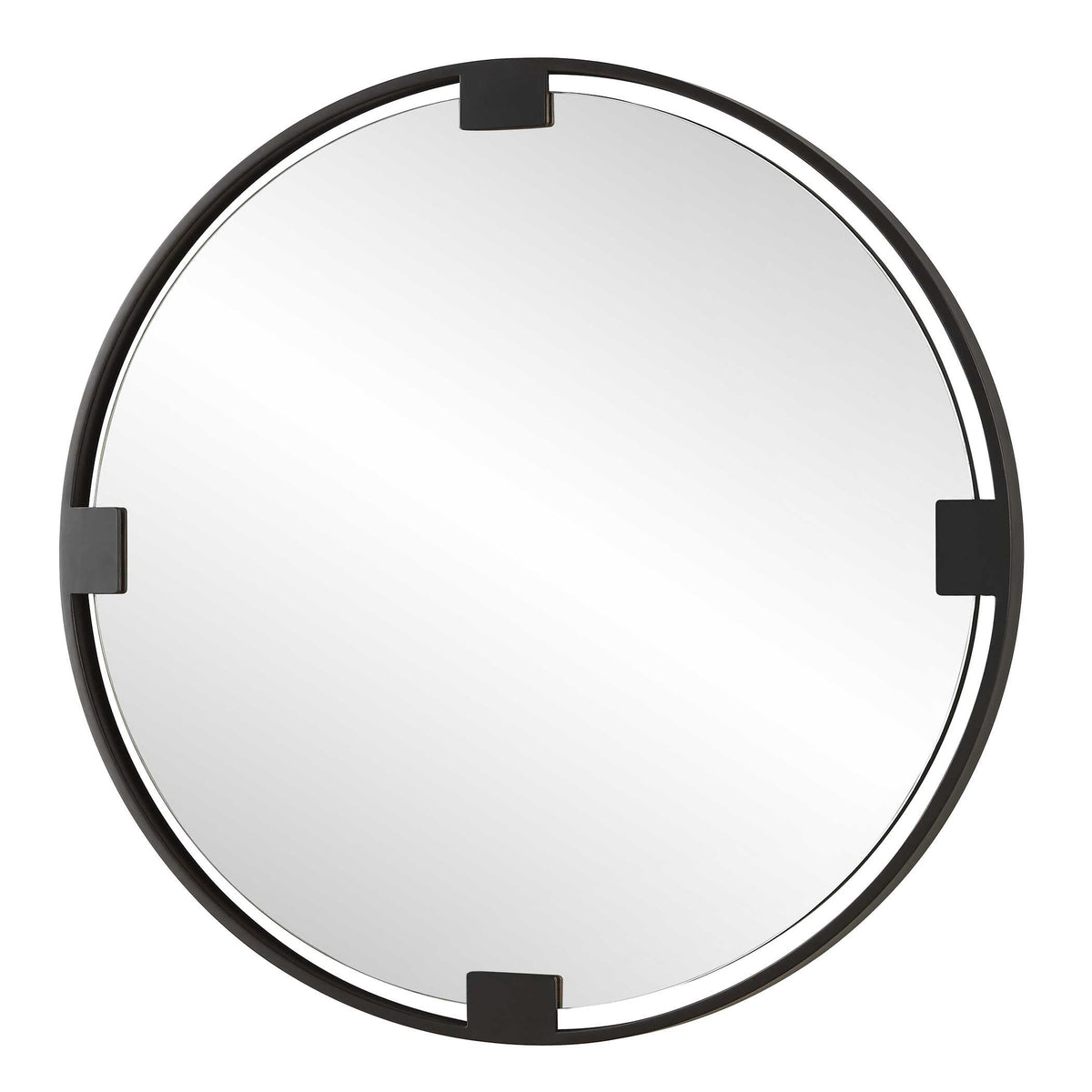 Cornelia Bronze/Black Round Mirror - Ornate Home