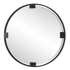 Cornelia Bronze/Black Round Mirror - Ornate Home