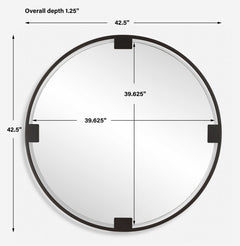 Cornelia Bronze/Black Round Mirror - Ornate Home