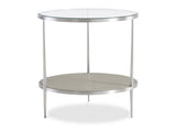 Cornelia Brushed Stainless Steel/Nebbia Raund Side Table - Ornate Home