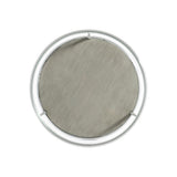 Cornelia Brushed Stainless Steel/Nebbia Raund Side Table - Ornate Home