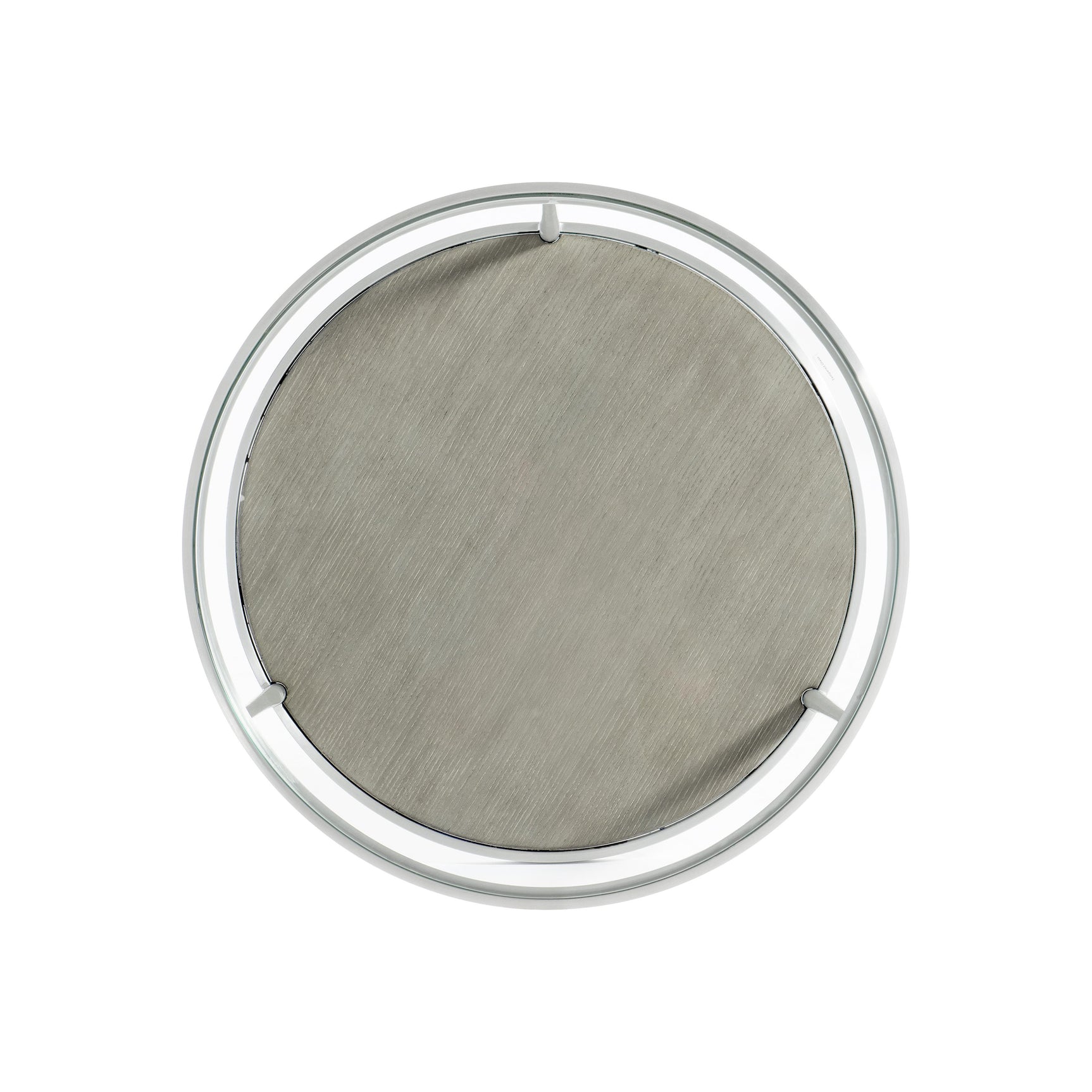 Cornelia Brushed Stainless Steel/Nebbia Raund Side Table - Ornate Home