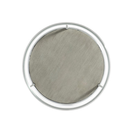 Cornelia Brushed Stainless Steel/Nebbia Raund Side Table - Ornate Home