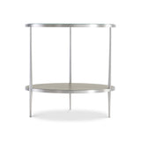 Cornelia Brushed Stainless Steel/Nebbia Raund Side Table - Ornate Home