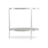 Cornelia Brushed Stainless Steel/Nebbia Raund Side Table - Ornate Home