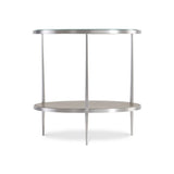 Cornelia Brushed Stainless Steel/Nebbia Raund Side Table - Ornate Home