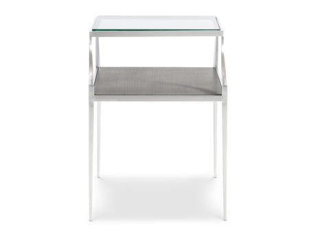 Cornelia Brushed Stainless Steel/Nebbia Rectangular Side Table - Ornate Home