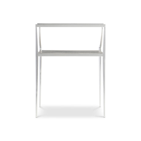 Cornelia Brushed Stainless Steel/Nebbia Rectangular Side Table - Ornate Home