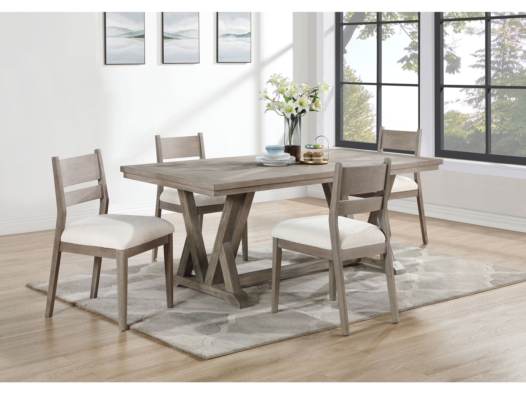 Cornelia Coastal Grey 5-piece Dining Room Set - Ornate Home