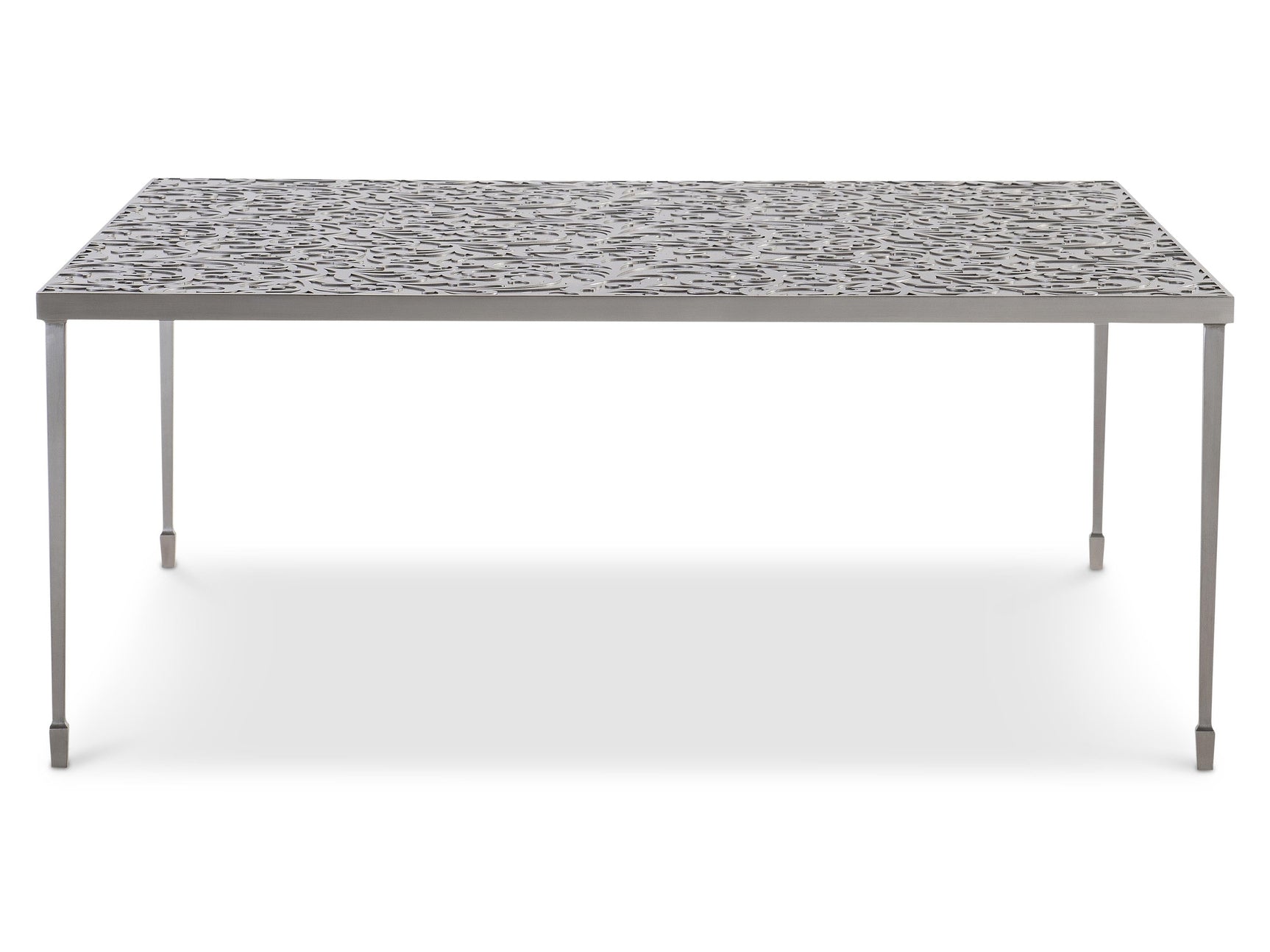 Cornelia Glazed Stainless Steel Cocktail Table - Ornate Home