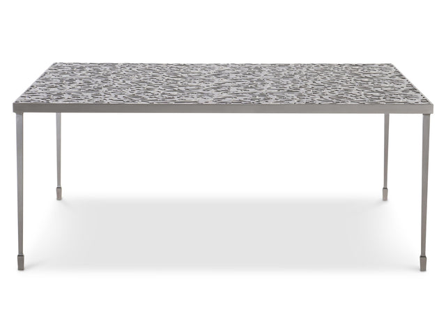 Cornelia Glazed Stainless Steel Cocktail Table - Ornate Home