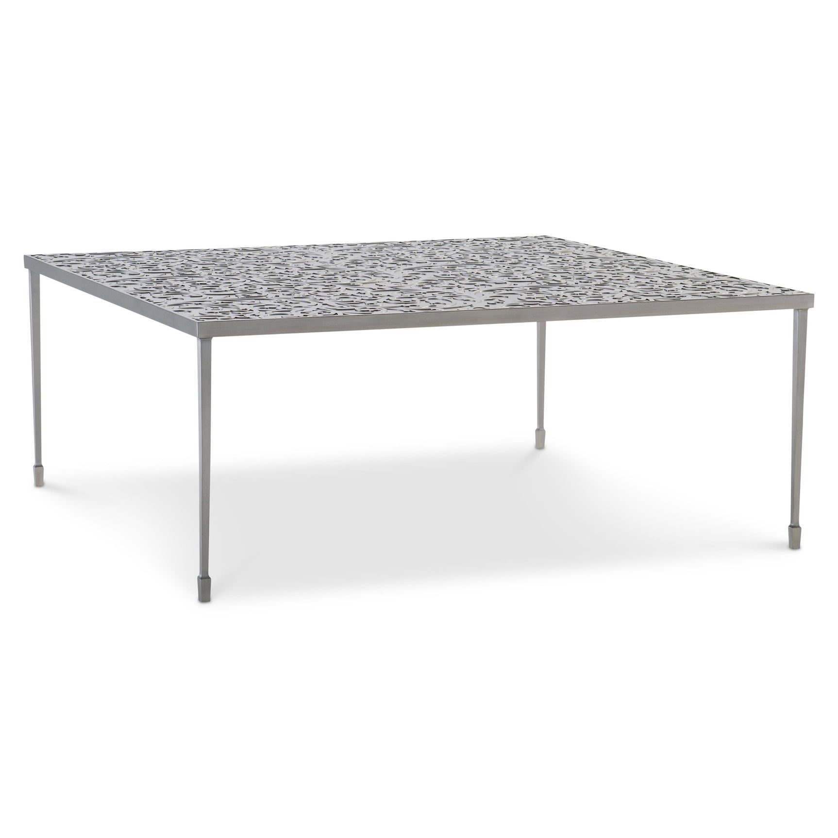 Cornelia Glazed Stainless Steel Cocktail Table - Ornate Home