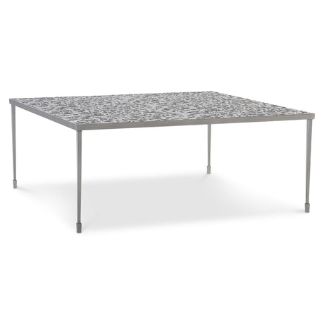 Cornelia Glazed Stainless Steel Cocktail Table - Ornate Home