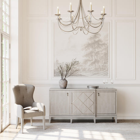 Cornelia Glazed Stainless Steel/Nebbia Buffet - Ornate Home