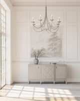 Cornelia Glazed Stainless Steel/Nebbia Buffet - Ornate Home