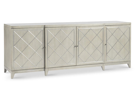 Cornelia Glazed Stainless Steel/Nebbia Entertainment Credenza - Ornate Home