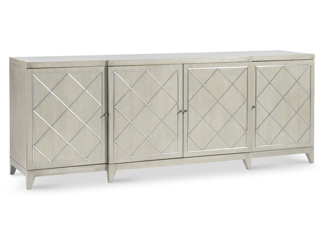 Cornelia Glazed Stainless Steel/Nebbia Entertainment Credenza - Ornate Home