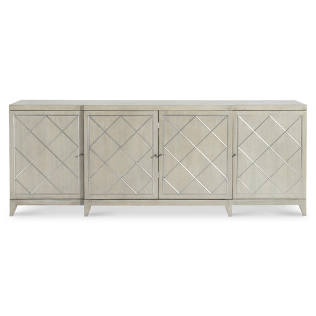 Cornelia Glazed Stainless Steel/Nebbia Entertainment Credenza - Ornate Home