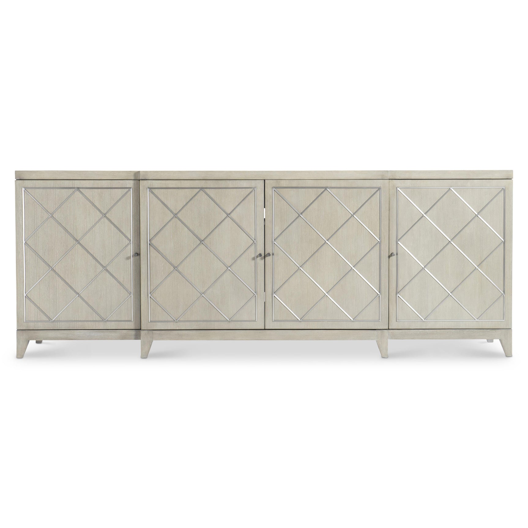 Cornelia Glazed Stainless Steel/Nebbia Entertainment Credenza - Ornate Home
