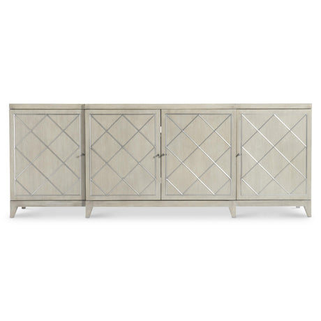 Cornelia Glazed Stainless Steel/Nebbia Entertainment Credenza - Ornate Home