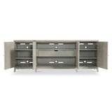 Cornelia Glazed Stainless Steel/Nebbia Entertainment Credenza - Ornate Home