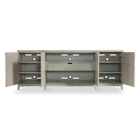 Cornelia Glazed Stainless Steel/Nebbia Entertainment Credenza - Ornate Home