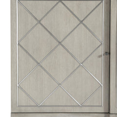 Cornelia Glazed Stainless Steel/Nebbia Entertainment Credenza - Ornate Home