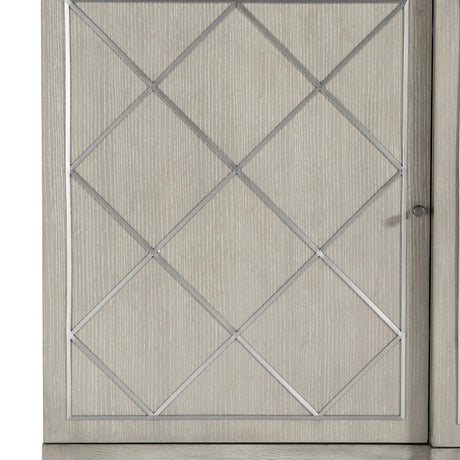 Cornelia Glazed Stainless Steel/Nebbia Entertainment Credenza - Ornate Home