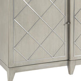 Cornelia Glazed Stainless Steel/Nebbia Entertainment Credenza - Ornate Home