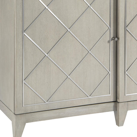 Cornelia Glazed Stainless Steel/Nebbia Entertainment Credenza - Ornate Home