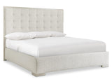 Cornelia Nebbia/White/Cream California King Panel Bed - Ornate Home