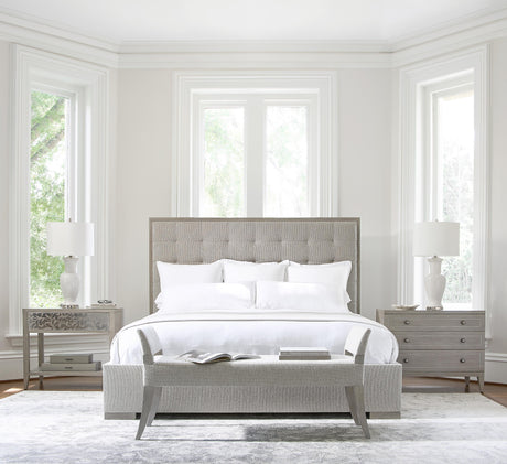 Cornelia Nebbia/White/Cream Panel King Bed - Ornate Home
