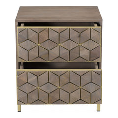 Corolla Grey Nightstand - Ornate Home