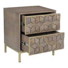 Corolla Grey Nightstand - Ornate Home