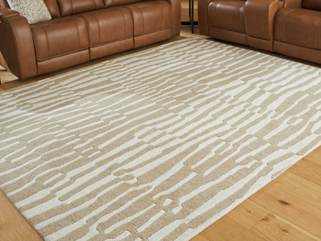 Corrbell Beige/White Large Rug - Ornate Home