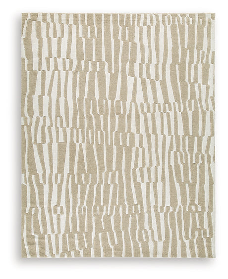 Corrbell Beige/White Large Rug - Ornate Home