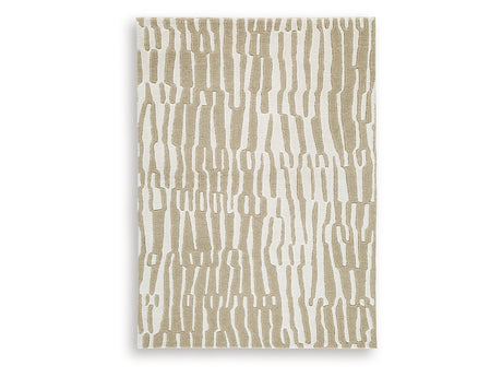 Corrbell Beige/White Medium Rug - Ornate Home