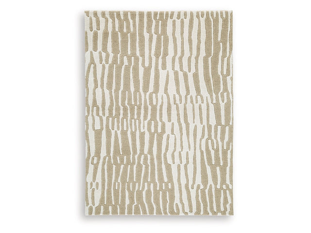 Corrbell Beige/White Medium Rug - Ornate Home