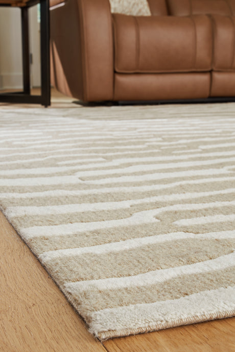 Corrbell Beige/White Medium Rug - Ornate Home