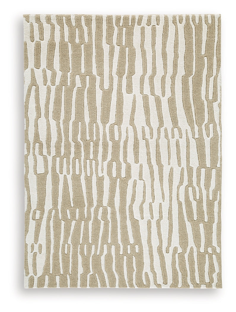 Corrbell Beige/White Medium Rug - Ornate Home