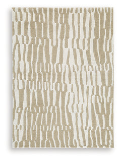 Corrbell Beige/White Medium Rug - Ornate Home