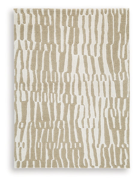 Corrbell Beige/White Medium Rug - Ornate Home