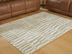 Corrbell Beige/White Medium Rug - Ornate Home