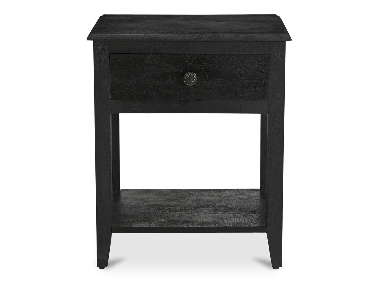 Corrine Antique Black Nightstand - Ornate Home