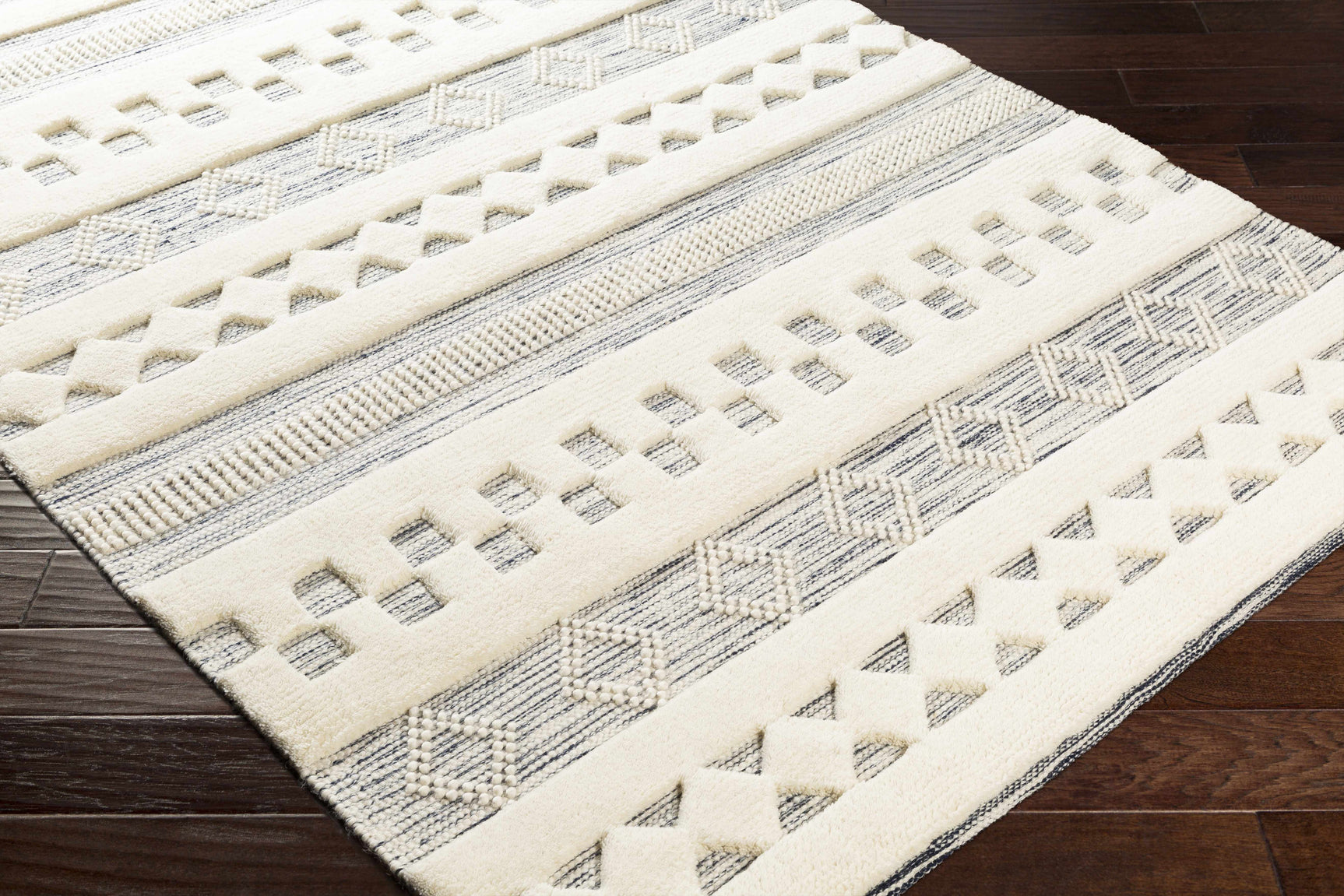 Corry Cream&Black Wool Rug - Clearance - Ornate Home