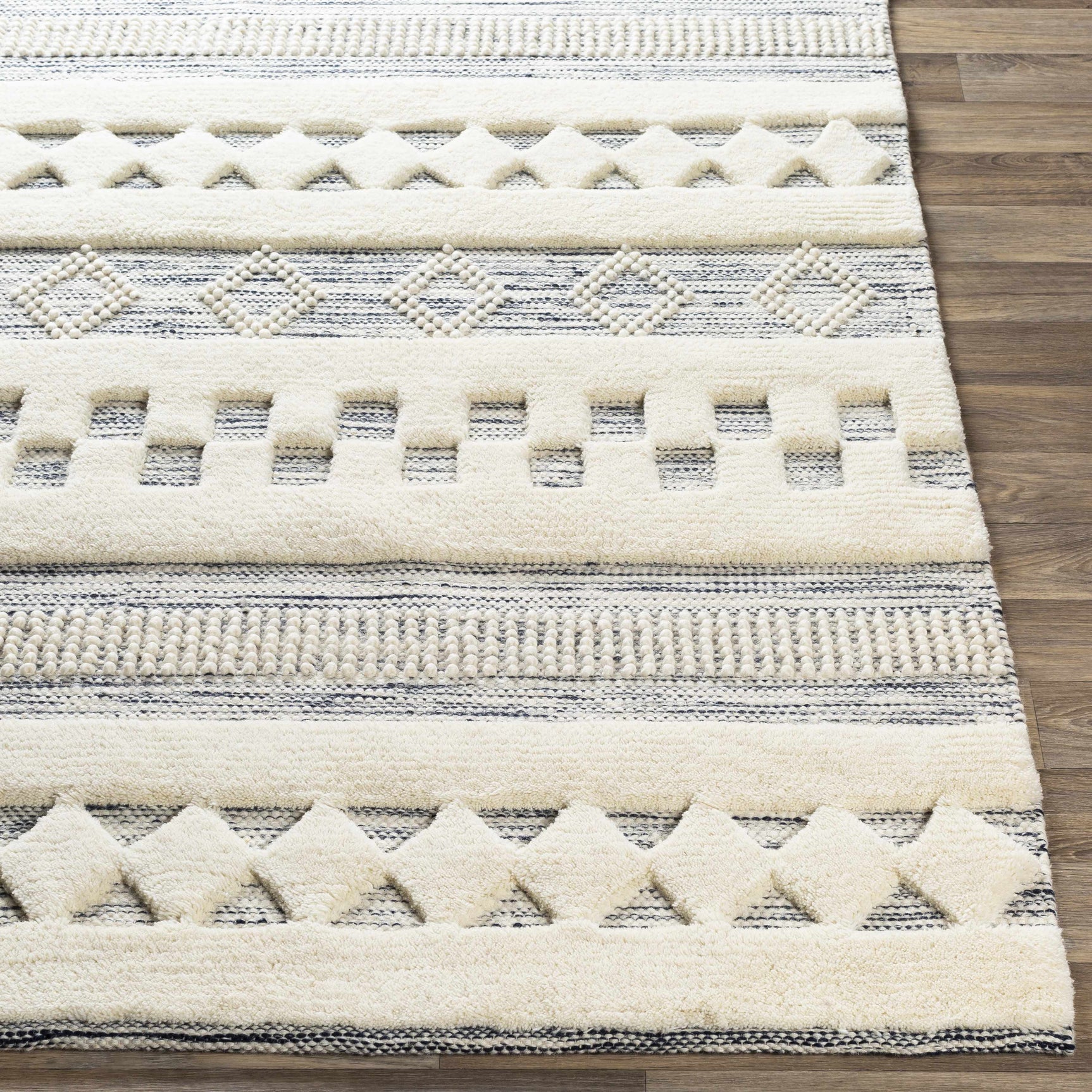 Corry Cream&Black Wool Rug - Clearance - Ornate Home